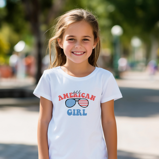 All American Girl Kids White Tee