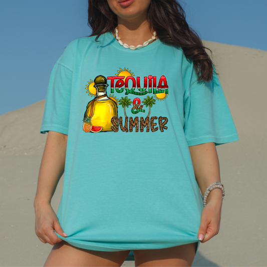 Tequila & Summer Chalky Mint Comfort Colors Tee